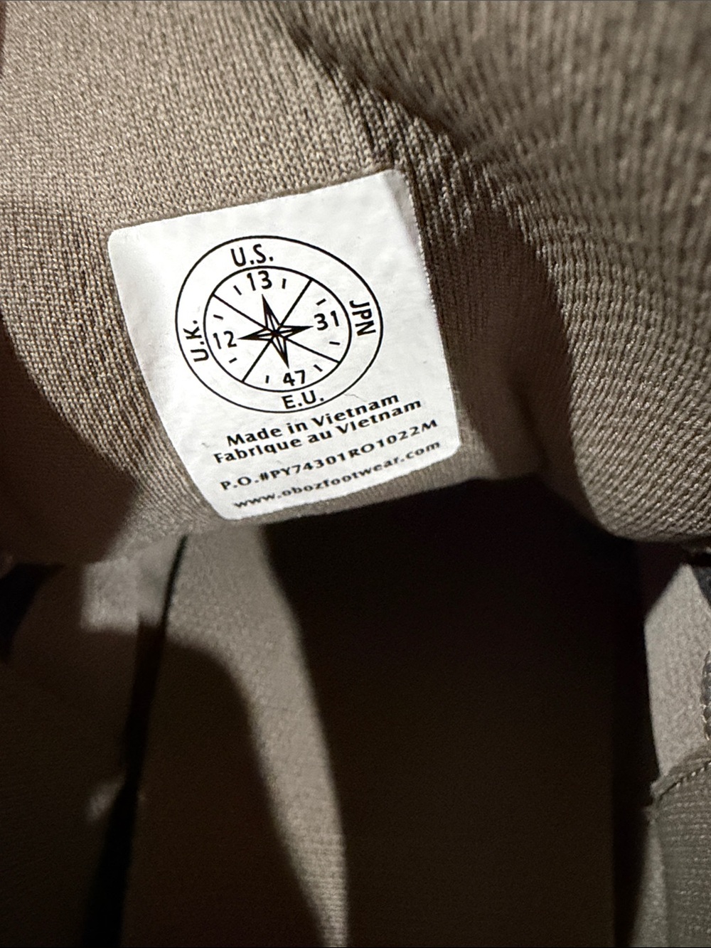 Oboz Bozeman Low Suede Taupe 13 M - Picture 12 of 13